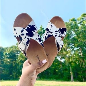 Cow Birkenstock Style Sandals